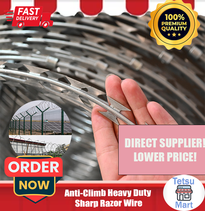 Sharp Razor Wire BTO-22 Electro Galvanized For Anti-climb Security ...