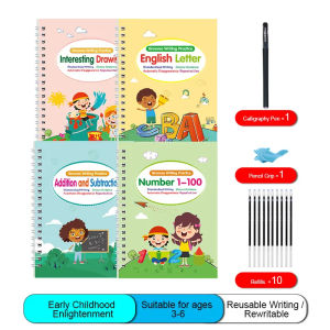 【 🇲 🇾 24h】4 Buku Latihan Menulis Kanak (Free Pen) Magic Writing Calligraphy Handwriting Copybook Writing Board Tracing Book