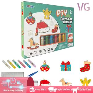 Kids DIY Crystal Paint Arts and Crafts Set DIY Crystal Painting Set Three Dimensional Colour Painting Pendant Toy