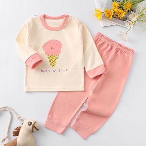 MRMART Quality kids pyjamas set boy long sleeve kid pyjamas set cotton kid sleepwear girl baby pyjamas girl baju tidur budak
