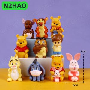 ซื้อ 1 ชิ้นลด 10 บาท 10pcs Disney Anime FIGURE Winnie The Pooh tigger ลูกหมูตกแต่งเค้กวันเกิด