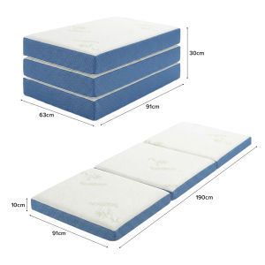 (JIJI.SG) DREAMAX VIBEFLEX 3-Fold Bamboo Knitted Foam Mattress / Tri-fold