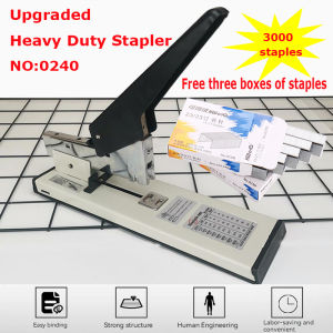 【Free 3 Box Staples】Huapuda Heavy Duty Stapler Up to 120 Sheets Capacity Long Arm Stapler Bookbinding Stapler Office Tools Heavy Duty Stapler