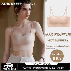 PATIS TESORO Bandeau Bra Strapless Brassiere Seamless Push Up Bralette Non-wired Bras Invisible Underwear Women Tube Top Boneless Lingerie