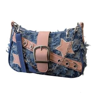 Creative Star Pattern Underarm Bag Grunge Fashion Shoulder Bag for Women Retro Crossbody Bags Work Office Handbag