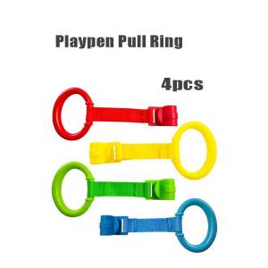 4Pcs Playpen Pendants / Toddler Stand Training Toys / Baby Crib Hook / Help Baby Stand Hanging Ring