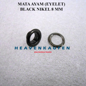 Eyelet Mata Ayam Diameter Lubang 8 mm Warna Hitam Black Nikel Harga Per Pack isi 50 pcs