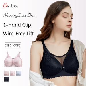【SINGABRALETTE】Breastfeeding Bra Front Buckle Nursing Bra Wireless Anti Sagging Ice Silk Seamless Lightweight Breathable Pregnancy Postpartum Maternity ​​Lingerie