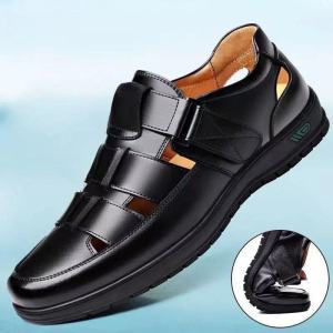 Free Shipping Summer Hollow-Out MenS Leather Shoes Business Casual Loafers Soft-Soled Non-Slip Summer MenS Sandals Summer MenS Sandals