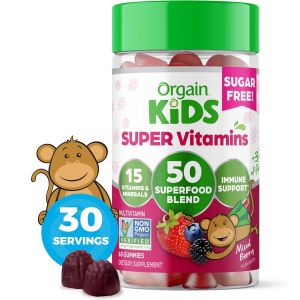 Kẹo dẻo tổng hợp vitamin trẻ em Orgain Kids SUPER Vitamin+39 of fiber 50 GUMMIES cung cấp vitamin khoáng chất chất xơ của Mỹ