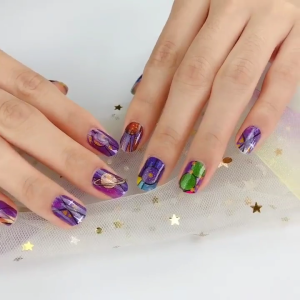 Gels Nail Strips Glittering Gels Nail Stickers Flowers Nail Art Stickers Nails Polish Wraps French Tip Nail Stickers