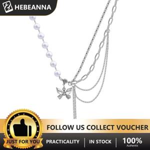hebeanna สร้อยคอผีเสื้อคริสตัลแวววาวสร้อยคอแบบหลายชั้นที่สวยงามสำหรับผู้หญิงเครื่องประดับแสนสวยเทรนด์2022