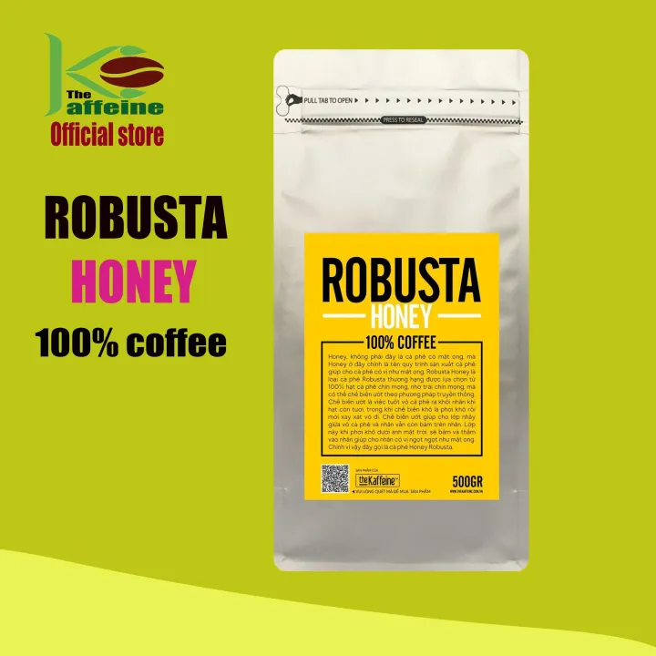 Cà phê Robusta Honey Thượng Hạng NGUYÊN HẠT - Cafe Rang Xay Nguyên Chất 500g