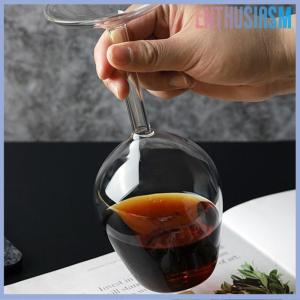 【Enthusiasm】🌟🌟【Hot Sale】🎈 Creative Upside Down Goblet Wine Cup Funny Party Glassware Wedding Flutes High Borosilicate Glass Inverted Wineglass