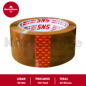 Lakban Transparan/Coklat SNS 45 Mm X 100 Yard Kualitas DAIMARU SUPER LENGKET