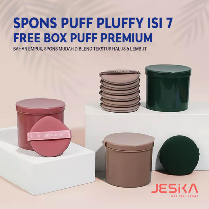 Spons sponge puff make up bulat bedak fundation padat wanita tebal