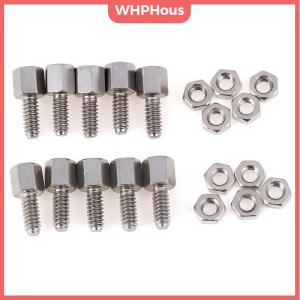 WHPHous 10Sets 5+7mm Header Plate Bracket Stud Bolt & Nut Nuts Screw D-Sub VGA serial