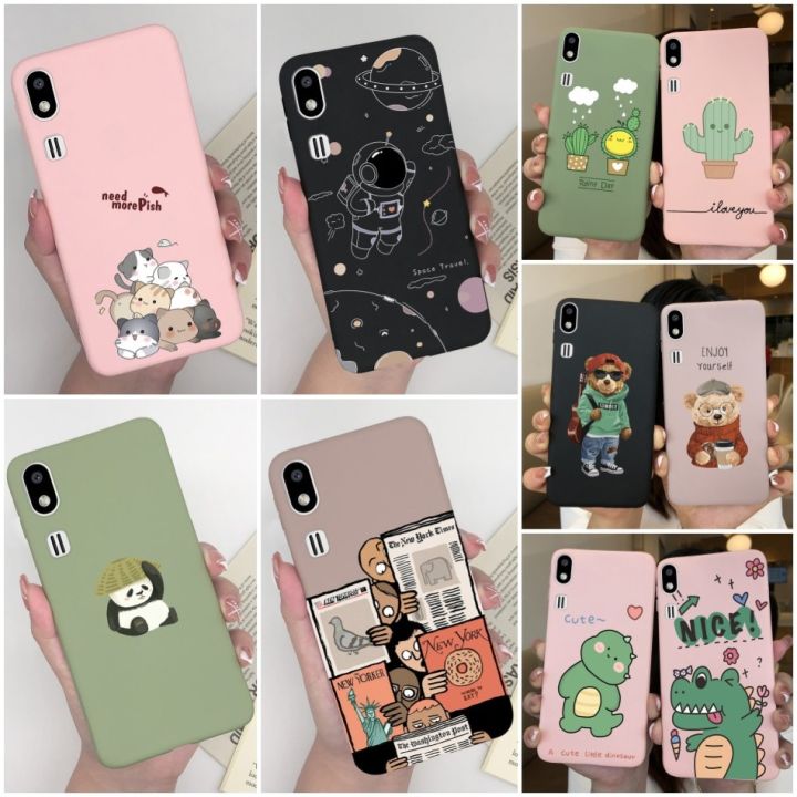 For Samsung A2 Core Casing Cartoon Soft TPU Black Pink Silicone