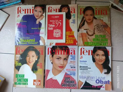 Majalah FEMINA Jadul. Tahun 1993 - 1997 an. Jual satuan. Harga Satuan