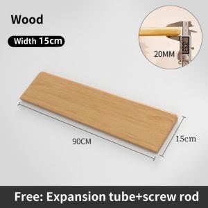 60CM/90CM/120CM Hanging Solid Wood Storage Shelf Thick Wear-Resistant Solid Wood Shelf Living Room Study Display Rack