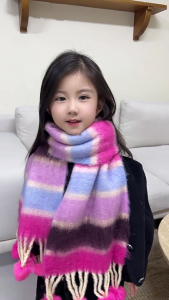 Ấm cúng dopamine Cầu Vồng Khăn Trường khăn choàng Trẻ Em Phong Cách Khăn Đầy Màu Sắc dopamine Cầu Vồng Khăn Khăn choàng mềm Cho Trẻ Em