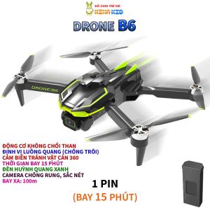 Máy bay điều khiển từ xa 4 cánh B6 Pro động cơ không chổi than 1 phím bay trở lại Cam 6K siêu nét tránh vật cản 360 - Kinakid