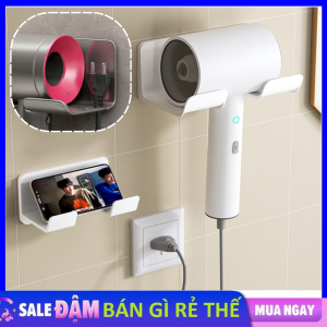 Giá Đỡ Dán Tường Treo Máy Sấy Tóc Cầm Tay Chắc Siêu Chắc - Kệ Dán Tường Treo Mấy Sấy Tóc Có Khe Gài Dây Điện Không Cần Dục Lỗ Cho Nhà Tắm / Giá Đỡ Máy Sấy Tóc Gắn Tường Không Để Lại Dấu Vết