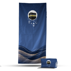 Sajadah travel dewasa waterproof include pouch travelling saku lipat pria dan wanita anti slip