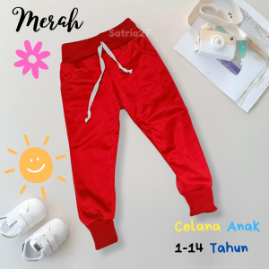 CELANA ANAK LAKI LAKI PEREMPUAN JOGGER PANJANG TRAINING HARIAN SANTAI PREMIUM JOGER OLAHRAGA SIZE S SAMPAI XXL COWOK USIA 1TAHUN SAMPAI 14TAHUN MOTIF POLOS BAHAN LOTTO