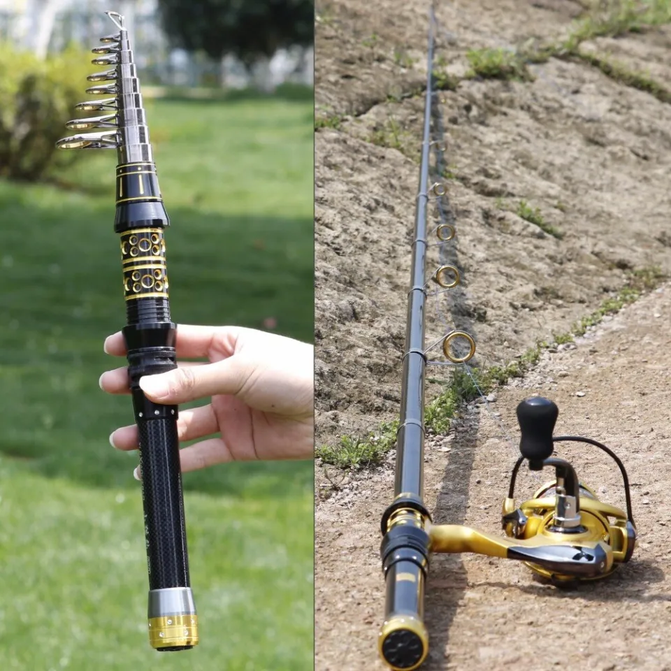 Sougayilang Telescopic Fishing Rod 1.5-3.3M UltraLight Carbon Fiber Spinning  Rod Sea Fishing Pole 
