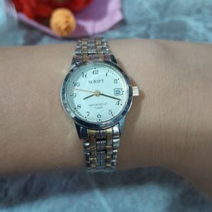 Đồng hồ nữ SCRIPT c&oacute lịch d&acircy th&eacutep second hand si nhật- đ&atilde qua sử dụng