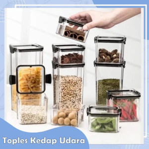 ( 1 PCS ) TOPLES KEDAP UDARA BENING / TEMPAT PENYIMPANAN MAKANAN SNACK CEREAL CAKE