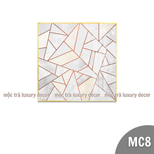 Tranh trừu tượng khổ vuông decor phòng khách in vải canvas đã có khung loại 1 và đinh treo
