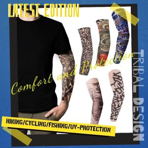 CY 164418 3D Tattoo UV Protection Arm Sleeve Arm Warmers Cycling Fishing Hiking Working