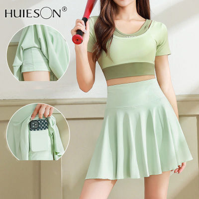 【HUIESON】Badminton, tennis skirt, women's fitness exercise, morning running, yoga clothes