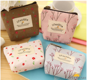 Japan Floral Design Canvas Zip Wallet Multifunction Coin Purse Mini Cosmetic Bag - (MG) 迷你零钱包 - Ready Stock in Malaysia