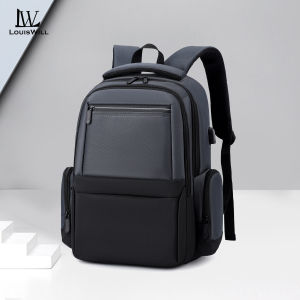LouisWill Fashion Backpack Waterproof Oxford Cloth Backpack Travel Backpack Business Laptop Backpack Large Capacity Casual Backpack USB Hole Multifunctional Backpack Suitable For 15.6-inch Laptop