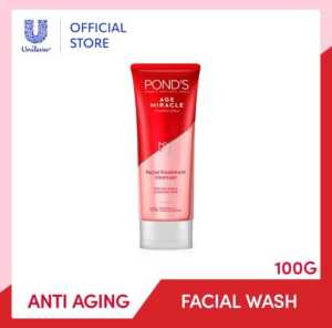 Ponds Age Miracle Facial Wash Sabun Muka Anti Aging+Glowing 100g with Retinol & Niacinamide - PONDS