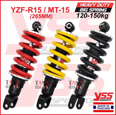YSS YZF-R15 / MT-15 / FZ150i (265MM) HEAVY DUTY / BIG SPRING adjustable absorber monoshock YAMAHA Original. FZ150 FZ 150 i R 15 MT 15 MT15