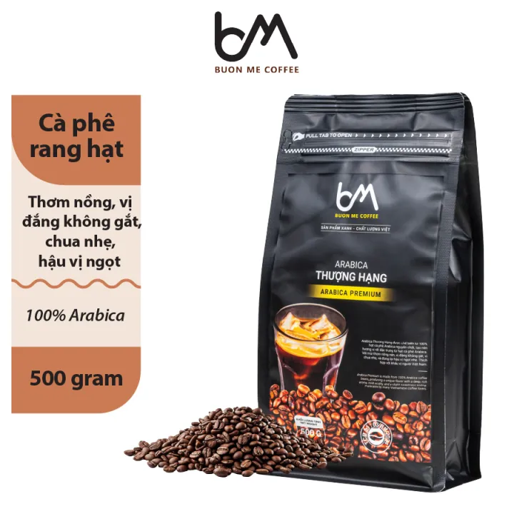 Cà Phê Arabica Rang Hạt Thượng Hạng Buôn Mê Coffee 500g