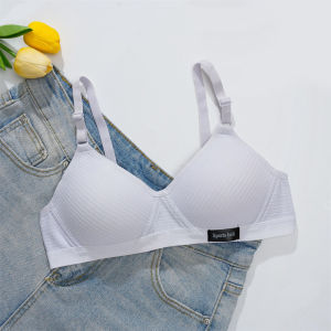 YIFAFA 3PCS Sport Underwear For Teens Girl Seamless No Steel Ring Wireless Training Bra Soft Skin-Friendly Student Women Cotton AB Cup V Brassiere