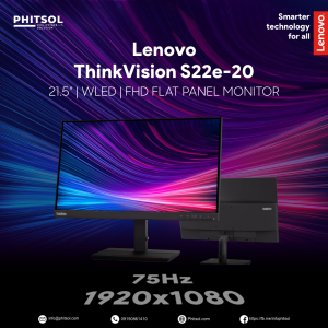Lenovo ThinkVision S22e-20 21.5" WLED FHD 75Hz Flat Panel Monitor