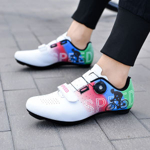 รองเท้าปั่นจักรยานมืออาชีพ ไม่มีล็อครองเท้าเปิดส้น สร้างสรรคลิกเพื่อผู้ชายและผู้หญิง สำหรับล็อคจักรยานเสือหมอบพื้นรอ