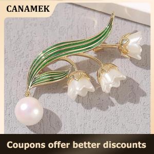 【 CANAMEK 】 Fashion Plant Lily Of The Valley Flower Brooches Women Clothing Coat Jewelry Banquet Wedding Party Accessories Gifts