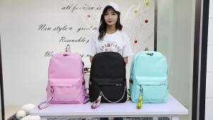 AE New Japanese anime Demon Slayer backpack Large-capacity school bag for teenagers USB Interface power