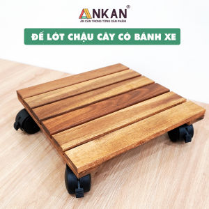 Đế Lót Chậu Cây Hình Vuông ANKAN Có Bánh Xe - Tải Trọng 80Kg - Màu Vàng - Phong Cách Châu Âu