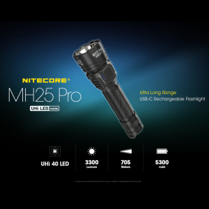 NITECORE MH25 PRO UHi 40 LED 3300Lumens Rechargeable Flashlight Include 21700 5300mAh Battery