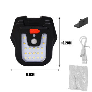 LED Solar Lights Rechargeable Type-C Fast Charging with Clip 4 Modes IP65 Waterproof Motion Sensor Lamp for Courtyard Garden Fence Wall Camping