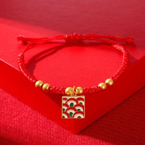 COVIEEZB Phong cách Trung Quốc Vòng tay năm rắn Dây cầm tay Năm mới Dây Đỏ May Mắn Độc đáo Vàng Vòng Tay May Mắn Quà Tặng