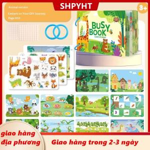 [COD] SHPYHT Giao hàng địa phương Từ Sticker bận rộn cuốn sách cho bé giác ngộ cuốn sách Montessori đồ chơi hoạt động sách cho trẻ mới biết đi